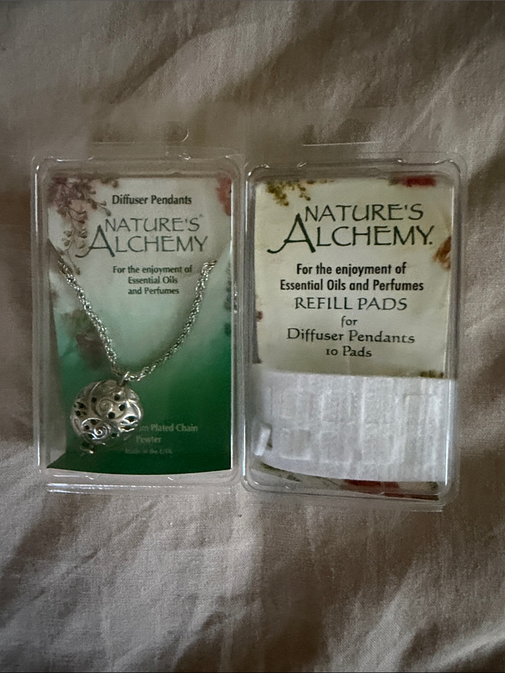 Nature's Alchemy Silver Diffuser Pendant with Refill Pads